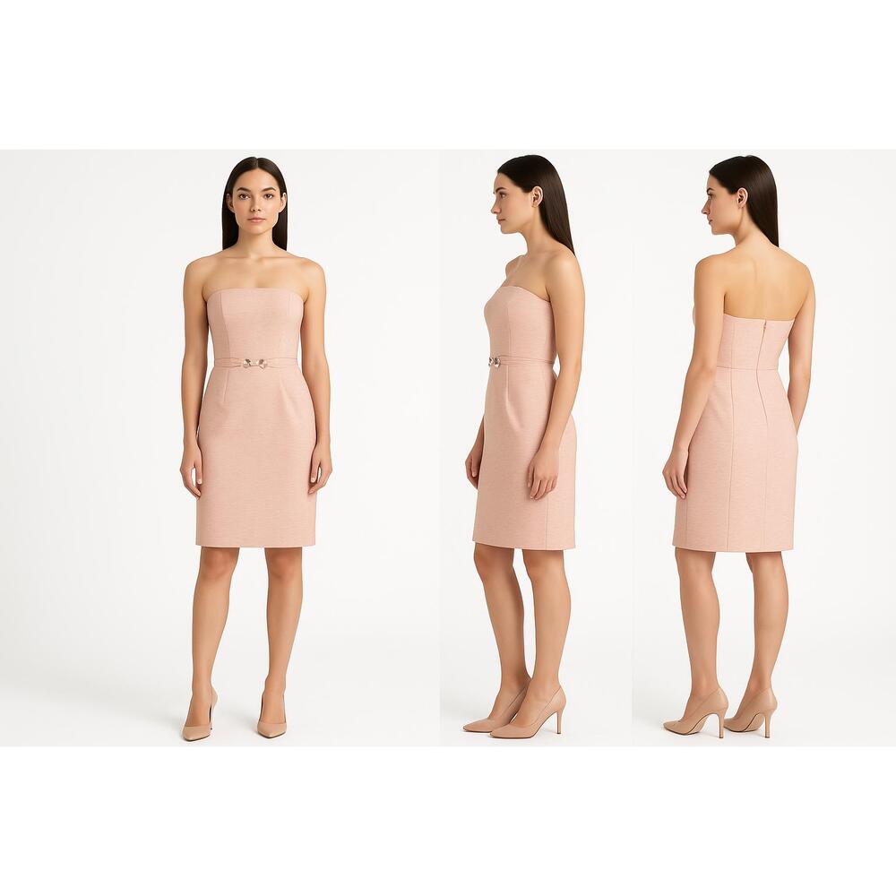 Antonio Melani Womens Light Peach Waist Chain Strapless Sheath Dress Size 10
